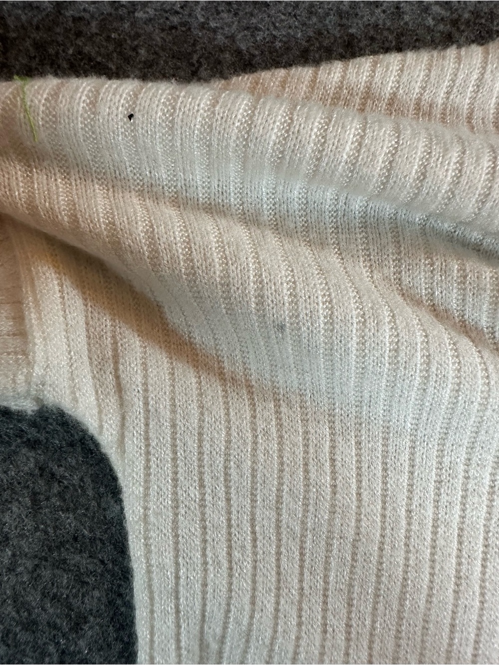 Final Touch Cream Ruffle-Hem Ribbed Top - Picture 6 of 6